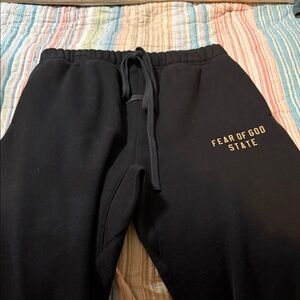 Essentials Fear of God Black Joggers with Logo